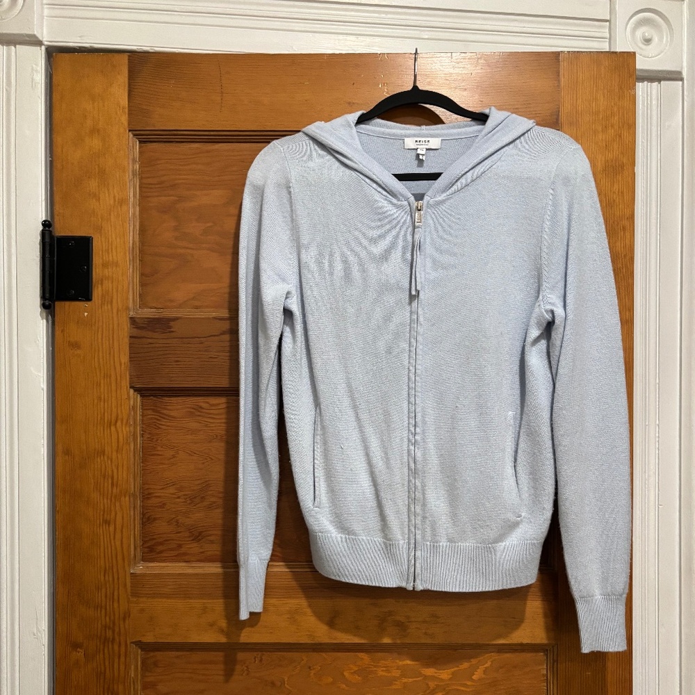 WOMENS REISS CASHMERE BLEND ZIP FRONT HOODED SWEATER